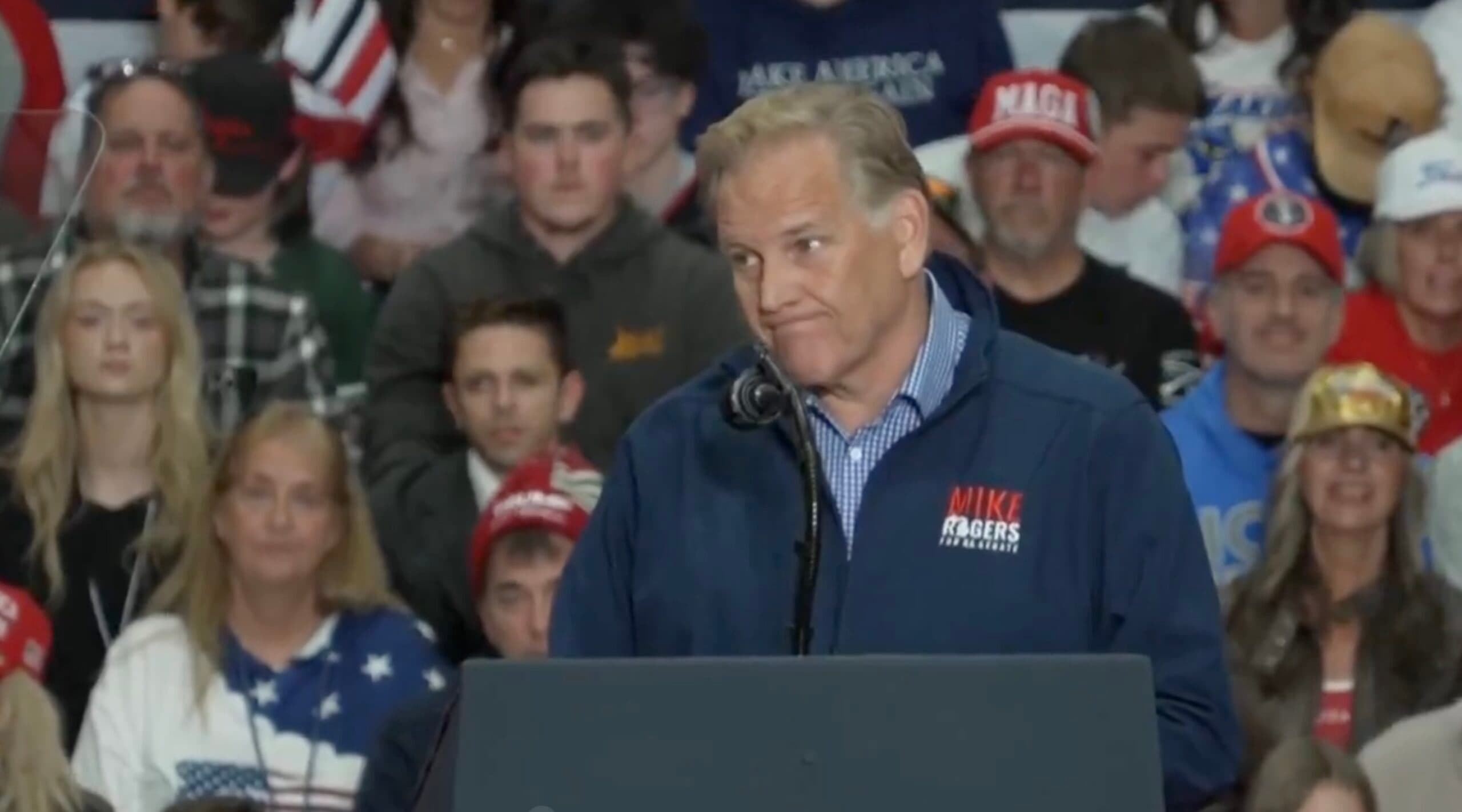 WATCH: Trump Rally Goes Stone Silent as Mike Rogers Awkwardly Waits for Applause After Dig at El-Sayed