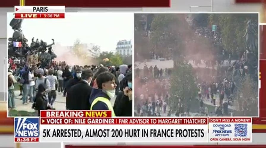 Violent student protests erupt across France as left-wing groups seize on chaos