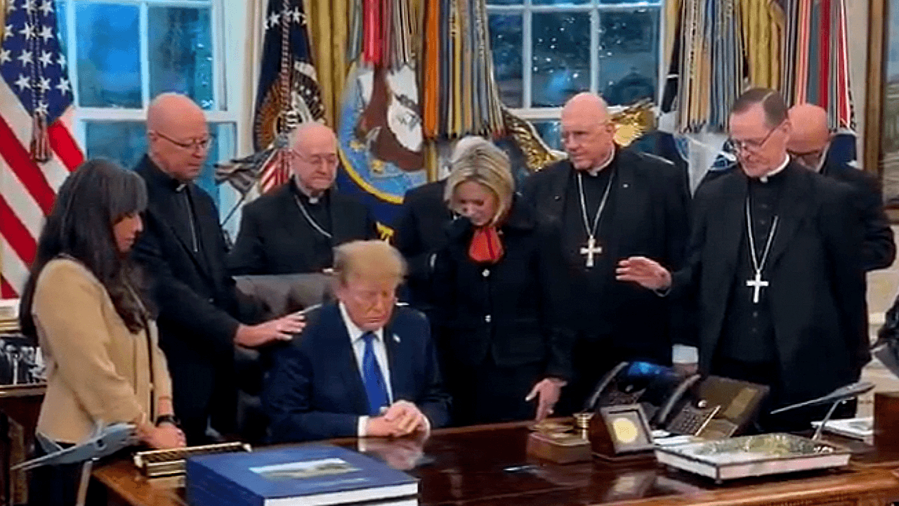 White House defends Trump after archbishop calls prayer moment 'manipulated' ahead of midterms