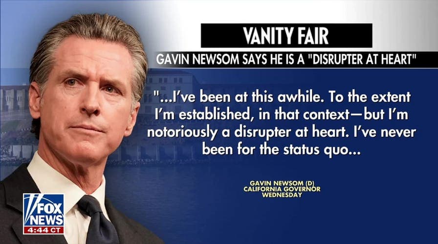 Gavin Newsom paints himself as a 'disrupter' ahead of 2028
